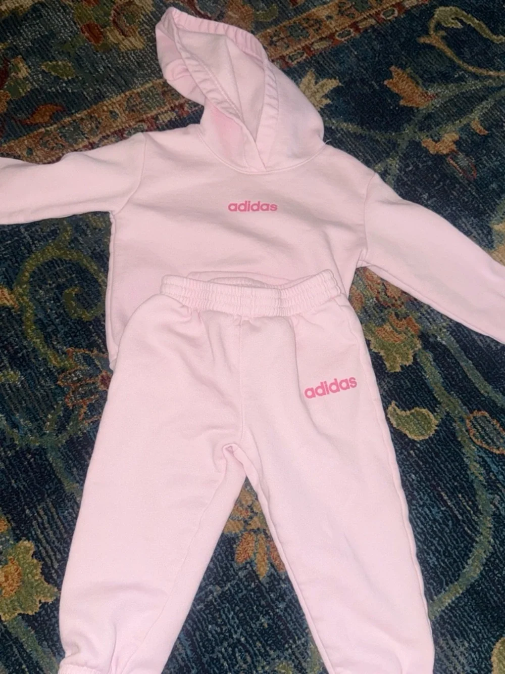 adidas Light Pink Hoodie and Sweatpants Set